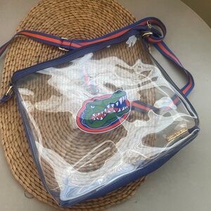 Clear Tote Bag with Blue Trim and Gator Logo